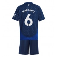 Camisa de Futebol Manchester United Lisandro Martinez #6 Equipamento Secundário Infantil 2024-25 Manga Curta (+ Calças curtas)